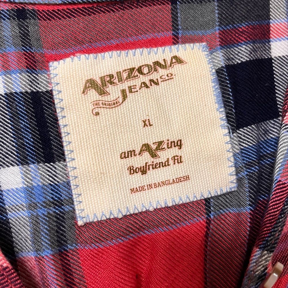 Arizona Jean Co. red & navy blue flannel - Picture 7 of 7